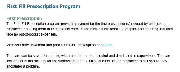 First-Fill Prescription Program