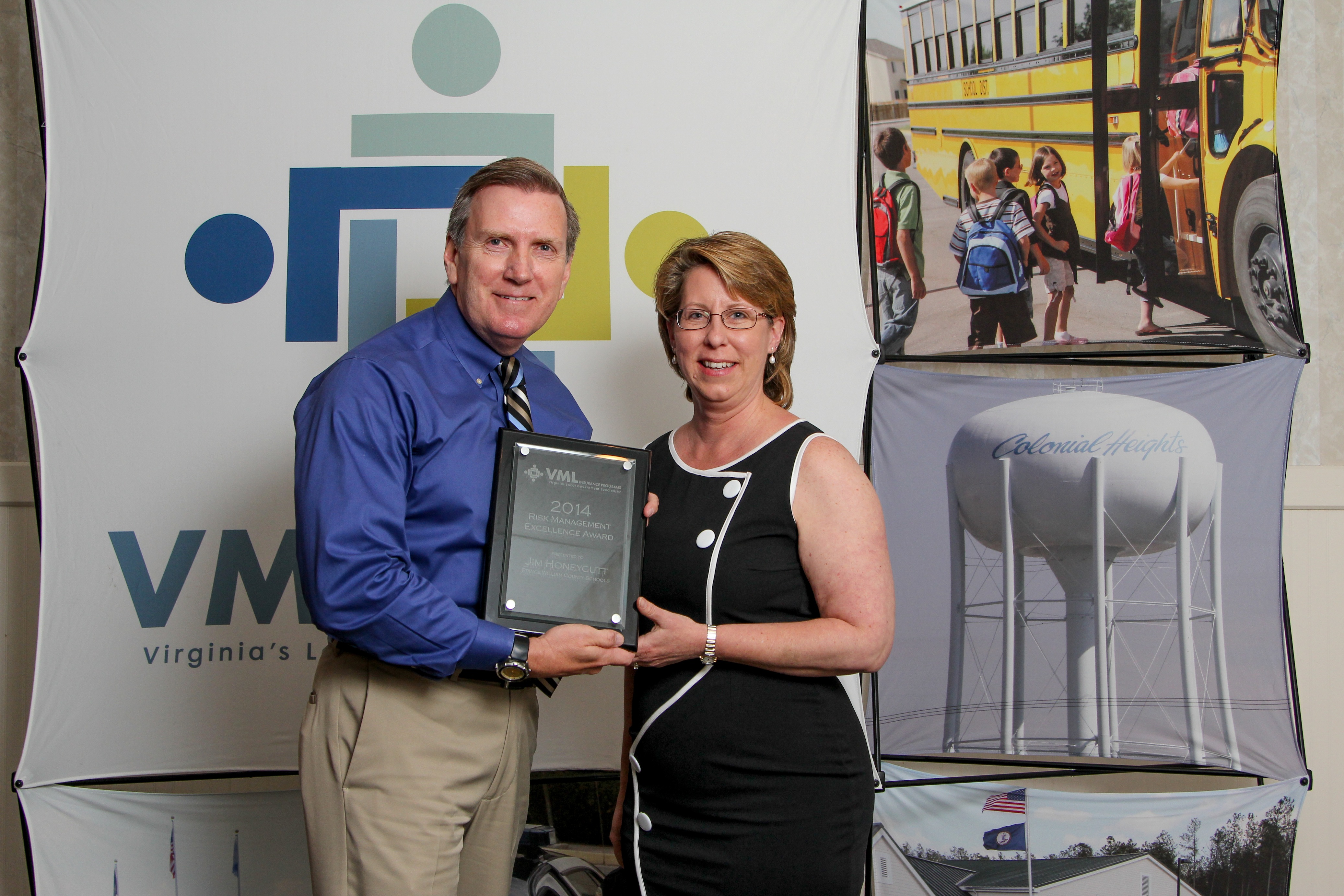 (L to R): Jim Honeycutt with Prince William County Schools and VMLIP Members’ Supervisory Board Chair Karen Pallansch