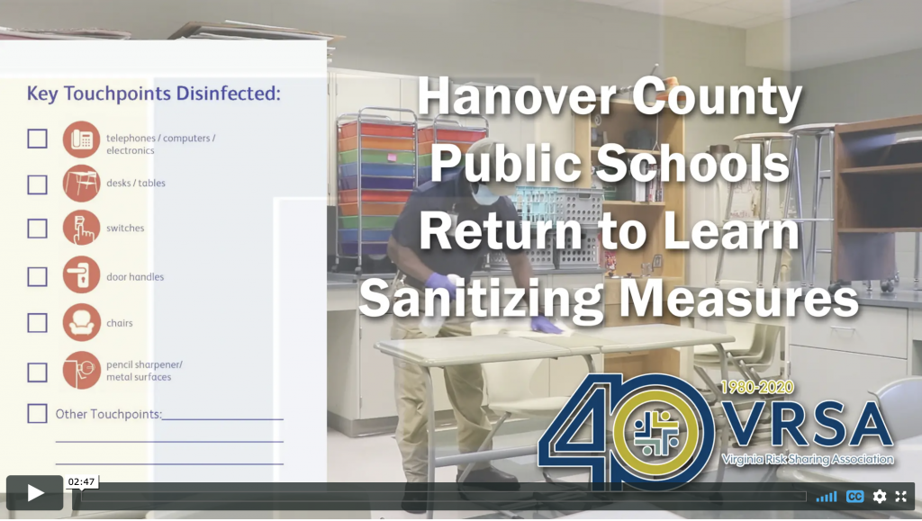 Hanover County Public Schools Return to Learn Sanitizing Measures VRSA
